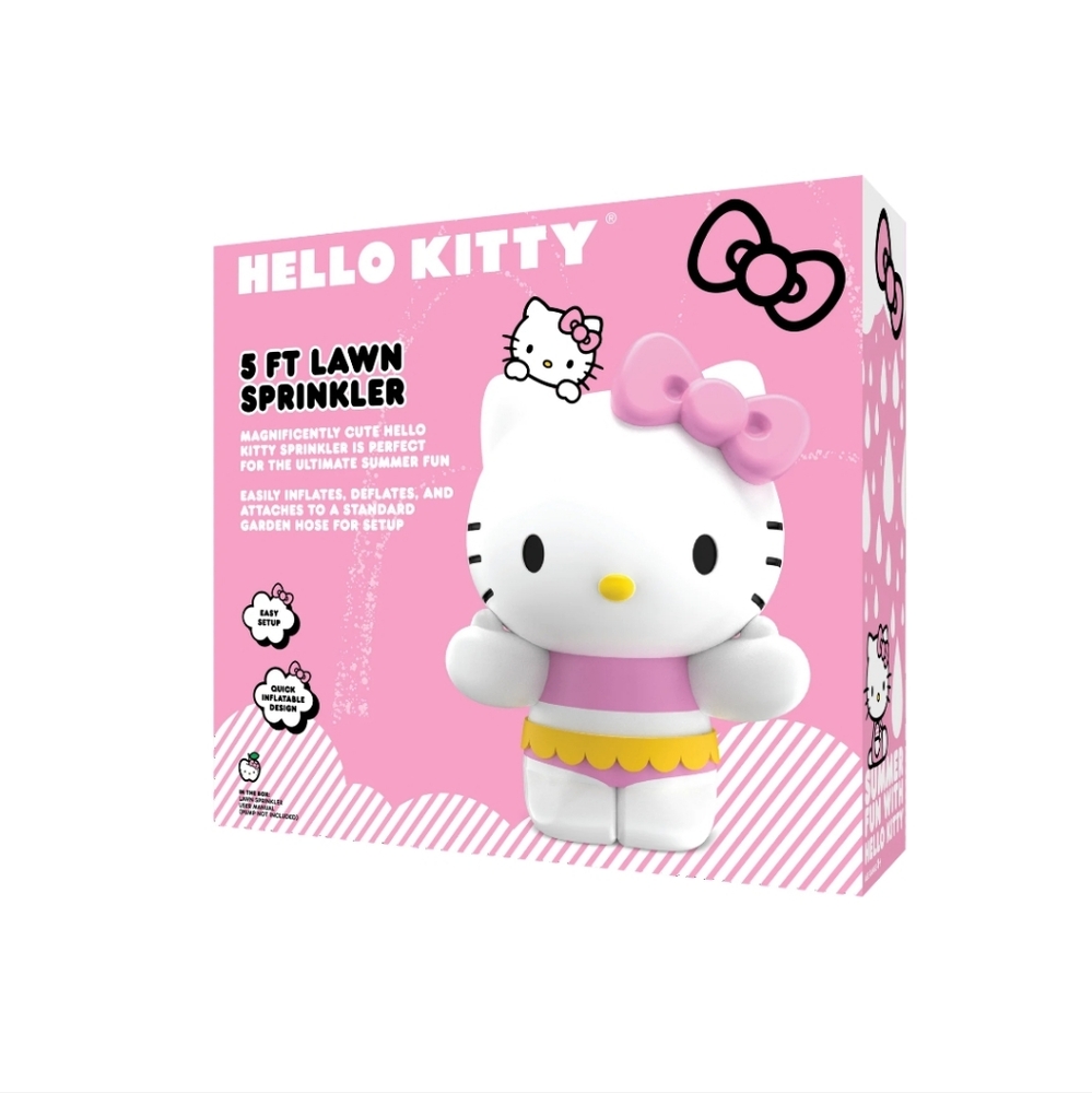 Hello Kitty 5 FT Inflatable Lawn Sprinkler Outdoor Water Toy Summer Fun Kids NEW